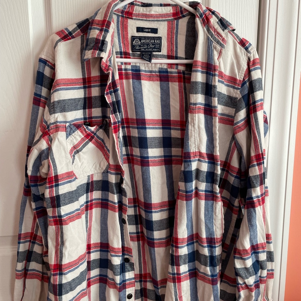 Red, blue & white flannel